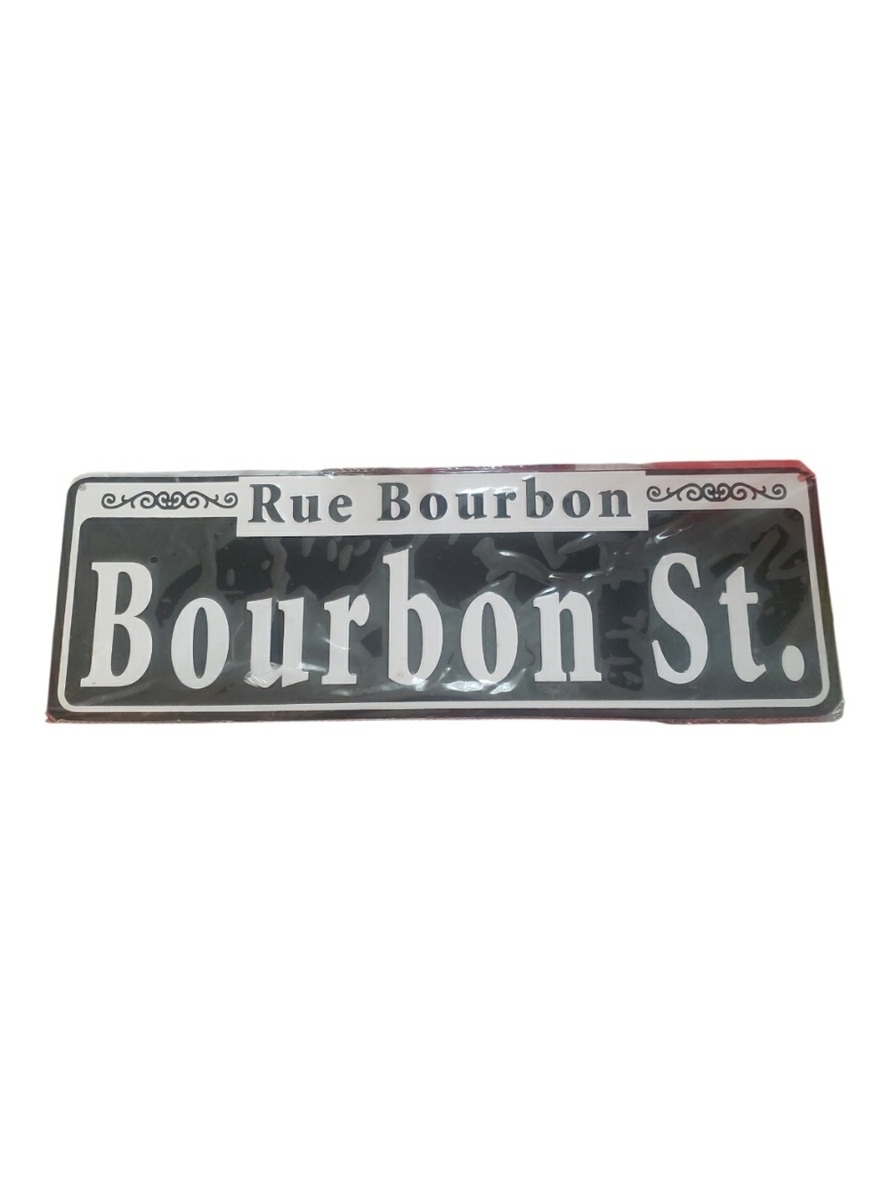 Bourbon St. Rue Bourbon Black & White Street Sign
